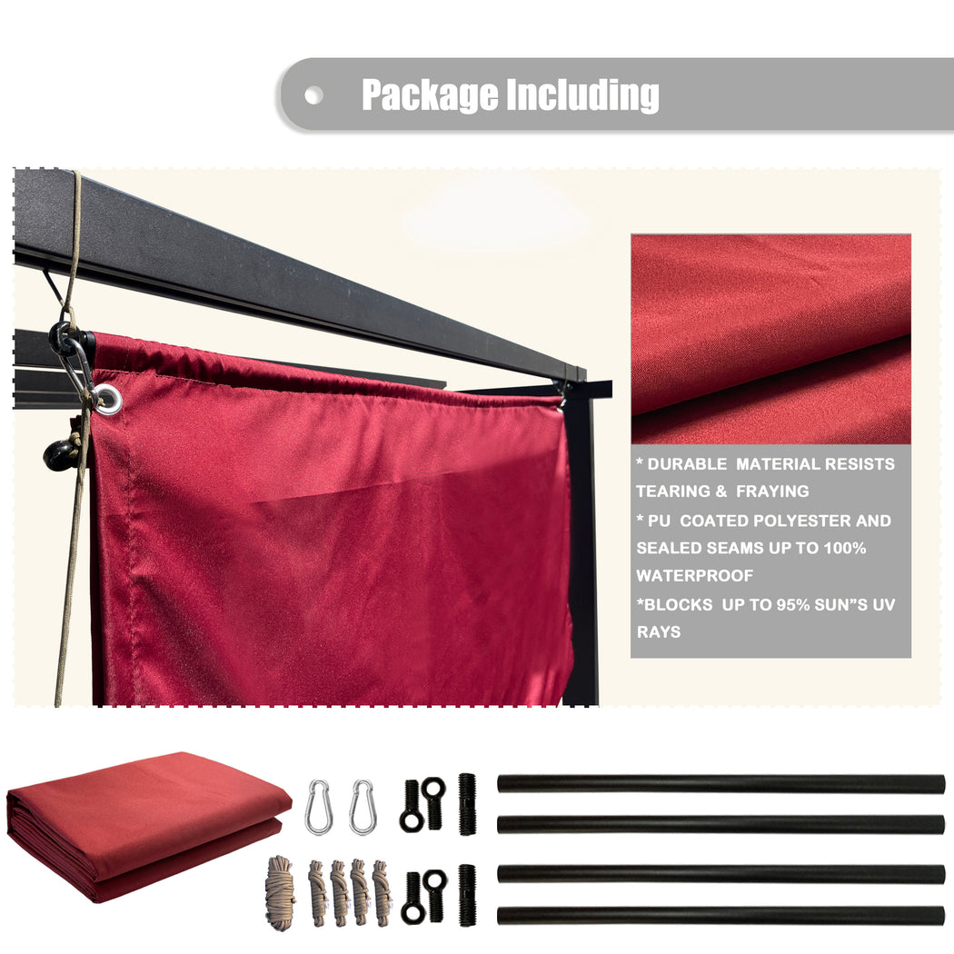 Alion Home Waterproof Outdoor No Drill Half Folding Pergola Shade - Burgundy Red