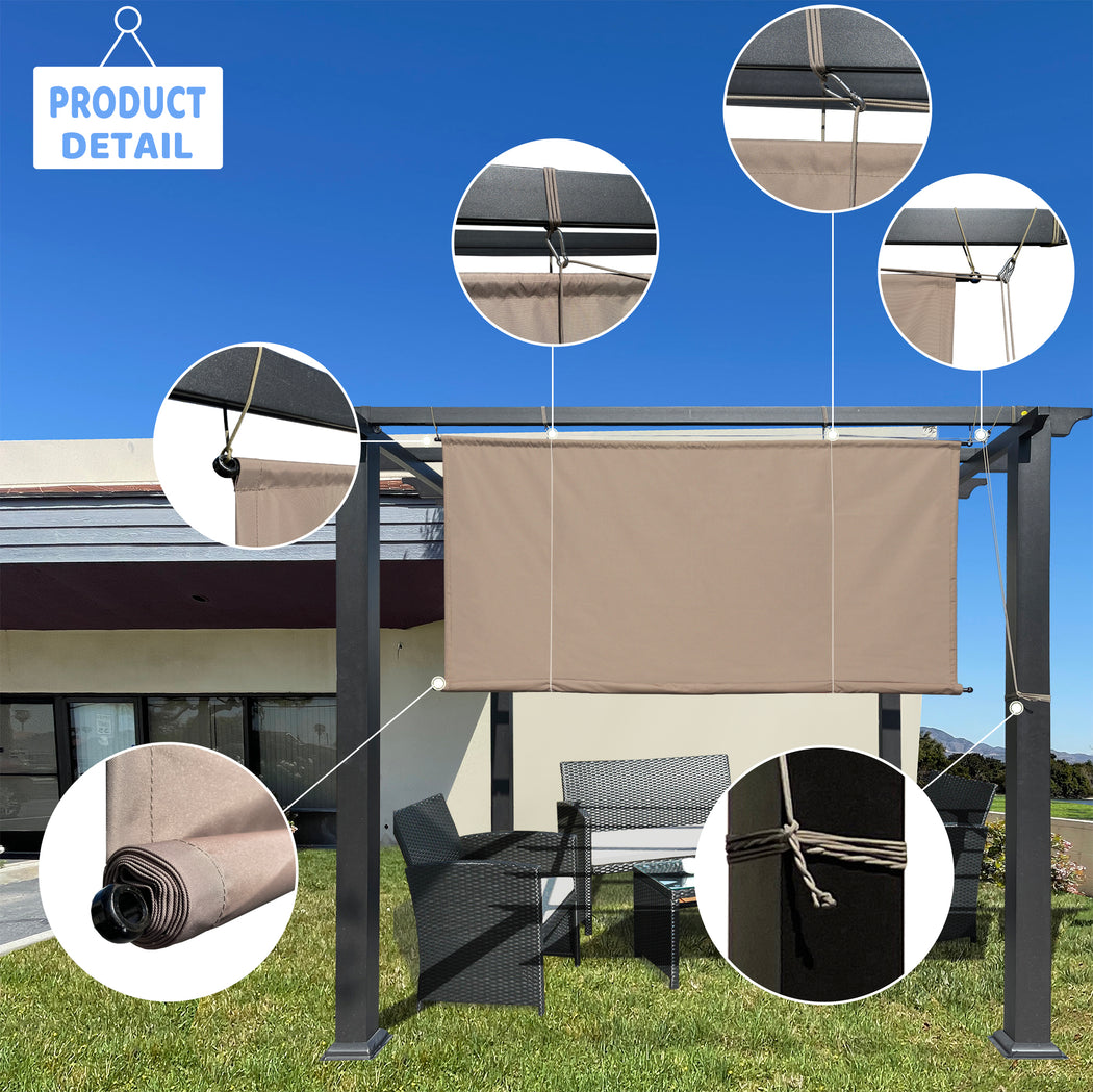 Alion Home Waterproof Outdoor No Drill Roll Up Pergola Shade - Muddy Water