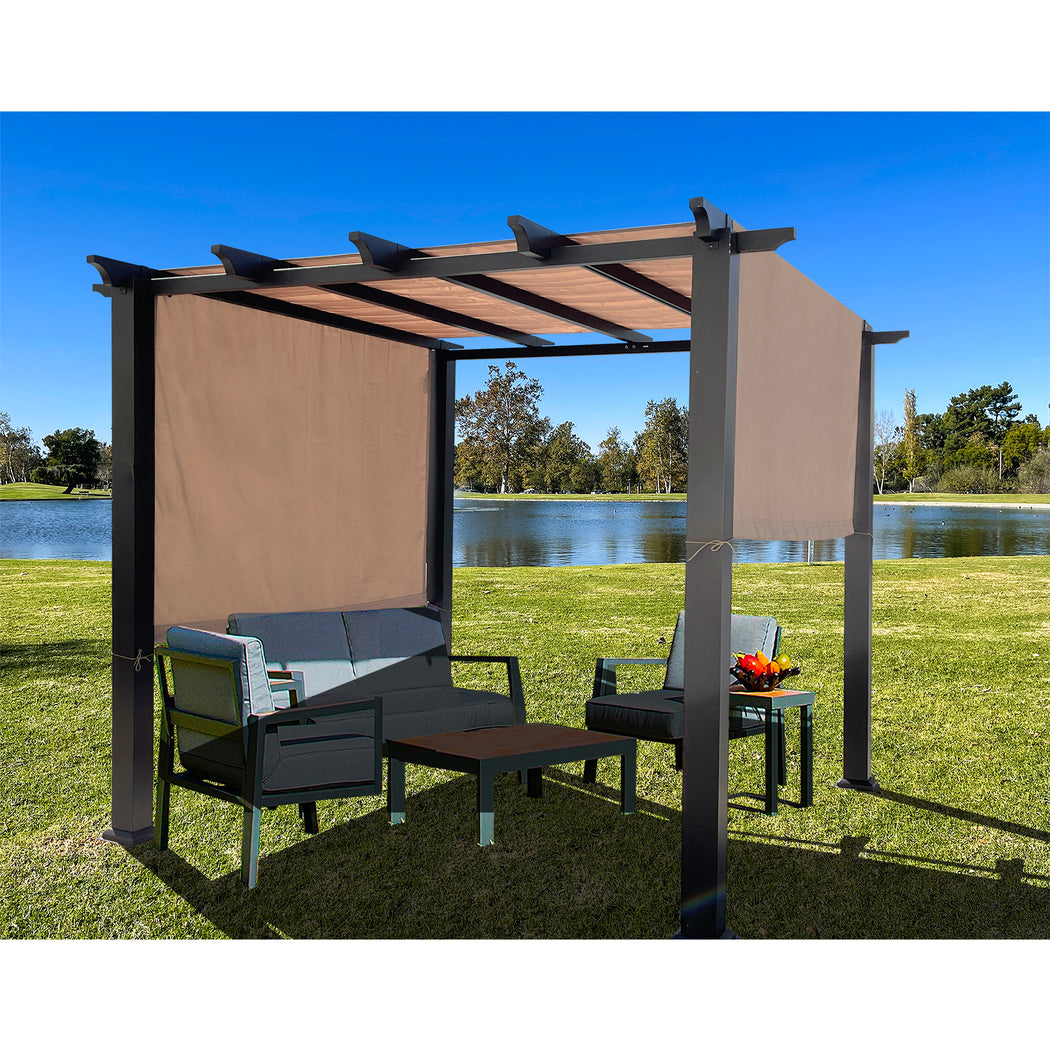 Alion Home Universal Waterproof Pergola Shade Cover w/Rod Pockets (Includes Weighted Rods) - Muddy Water