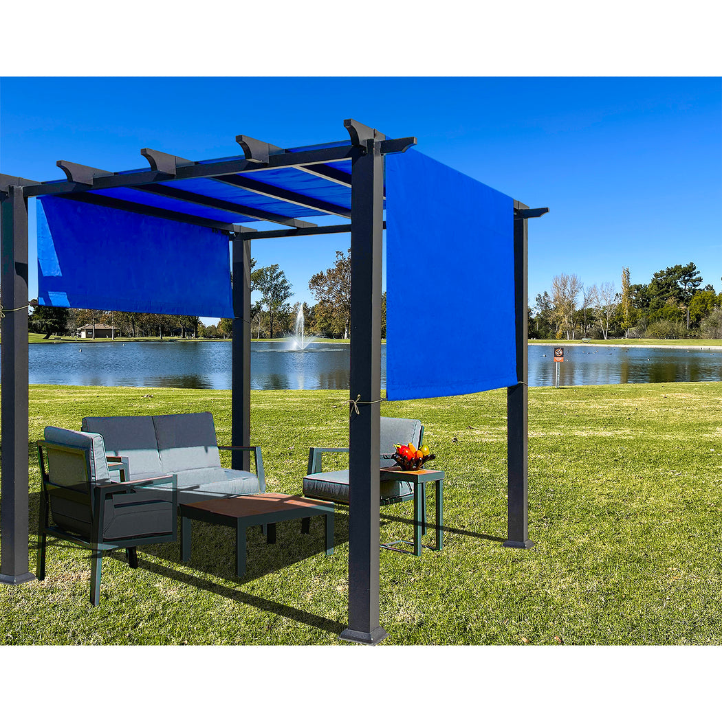 Alion Home Universal Waterproof Pergola Shade Cover w/Rod Pockets (Includes Weighted Rods) - Royal Blue
