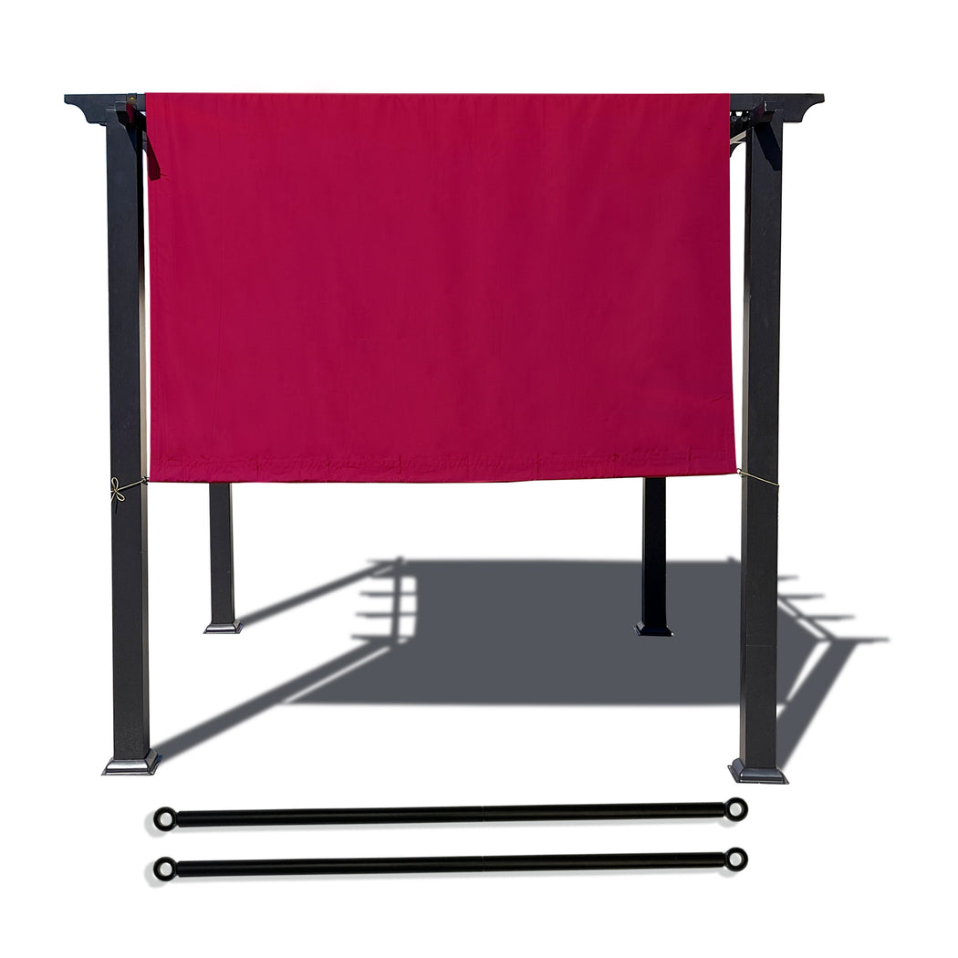 Alion Home Universal Waterproof Pergola Shade Cover w/Rod Pockets (Includes Weighted Rods) - Burgundy Red