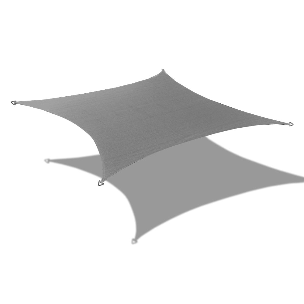 Custom Sizes Rectangular Waterproof Woven Sun Shade Sail w/Stainless Steel Hardware kit - Grey
