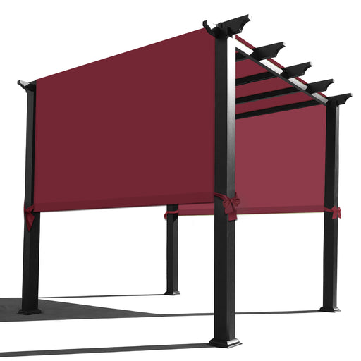 Custom Sizes Rod Pocket Waterproof Universal Replacement Shade Canopy Top Cover for Pergola - Burgundy Red (Pergola Not Included) *Rod Pockets on the Width (Length x Width)*
