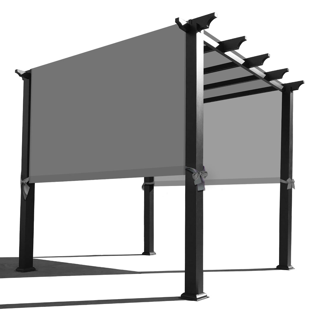 Custom Sizes Rod Pocket Waterproof Universal Replacement Shade Canopy Top Cover for Pergola - Grey (Pergola Not Included) *Rod Pockets on the Width (Length x Width)*
