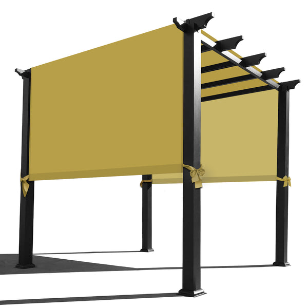 Custom Sizes Rod Pocket Waterproof Universal Replacement Shade Canopy Top Cover for Pergola - Desert Sand (Pergola Not Included) *Rod Pockets on the Width (Length x Width)*