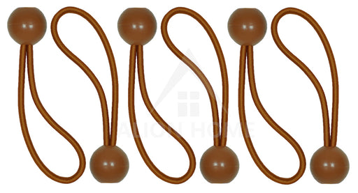 Canopy Ball Bungee Cords, 6 inch, 6EA - Brown