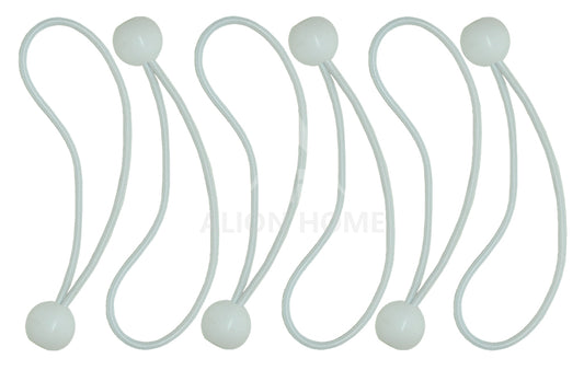Canopy Ball Bungee Cords, 8 inch, 6EA - White