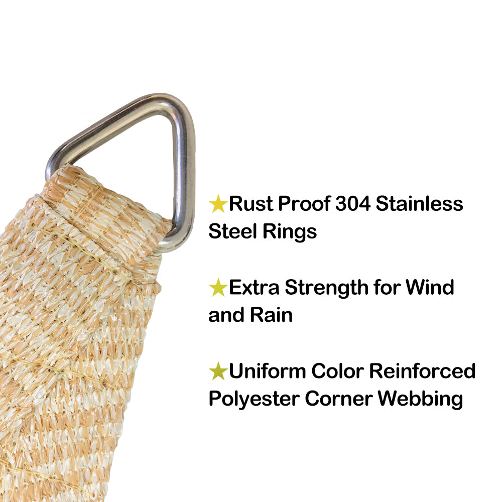 HDPE Heavy Duty Shade Sail - Straight Edge Sun Shade Cover - Banha Beige