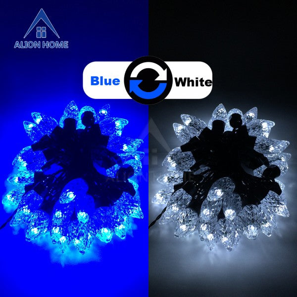 Cool White + Blue C7 Lights 50 Dual-Color DIP LED (9 Lighting Functions) 18ft