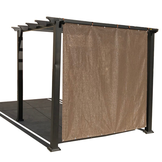 HDPE Sun Shade Privacy Panel – 2 Sides Hemmed with Grommets, Mocha Brown
