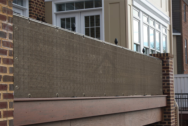 Custom Size (4ft Tall) Custom Length Privacy Screen - Mocha Brown