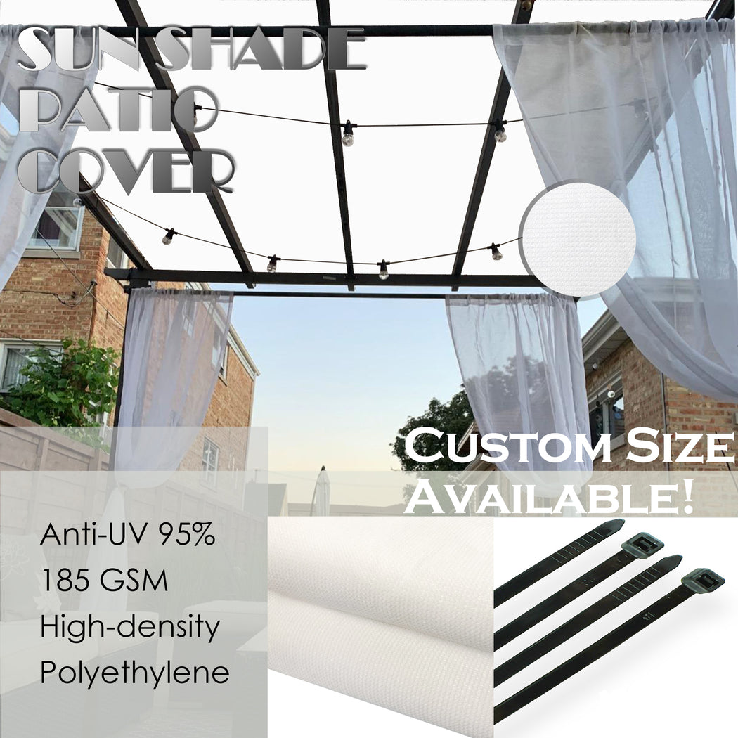 HDPE Pergola / Patio Cover Panel w/ 4 Side Hems & Grommets  - White