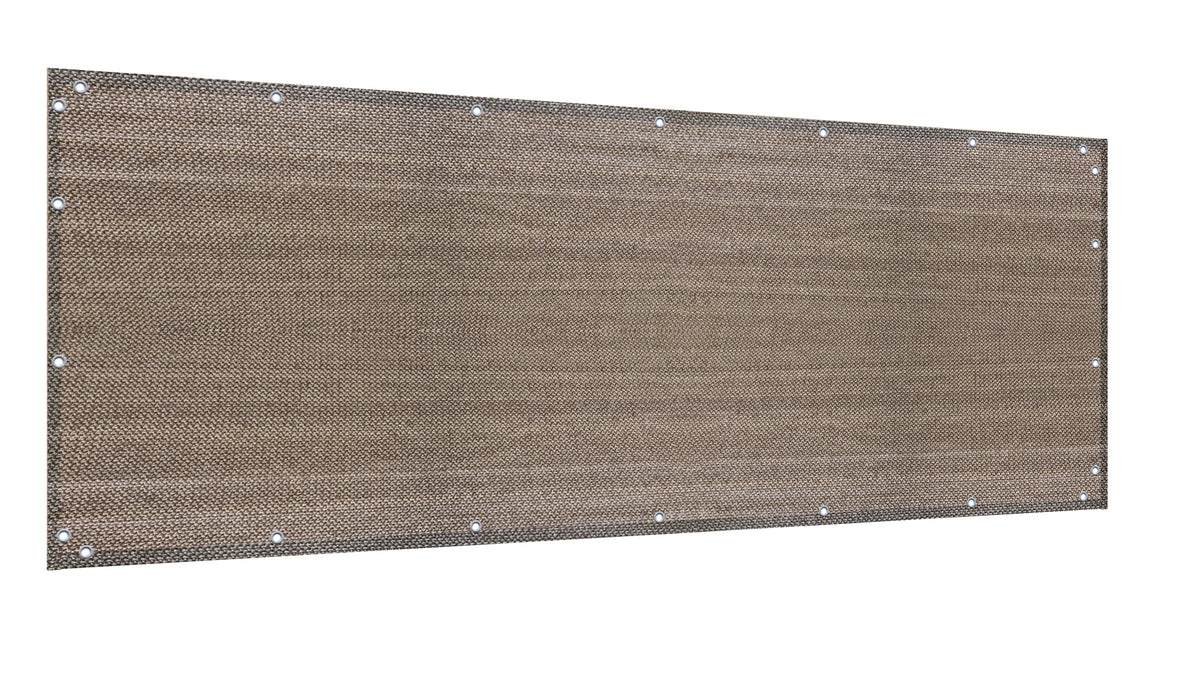 Walnut HDPE privacy screen angled product view