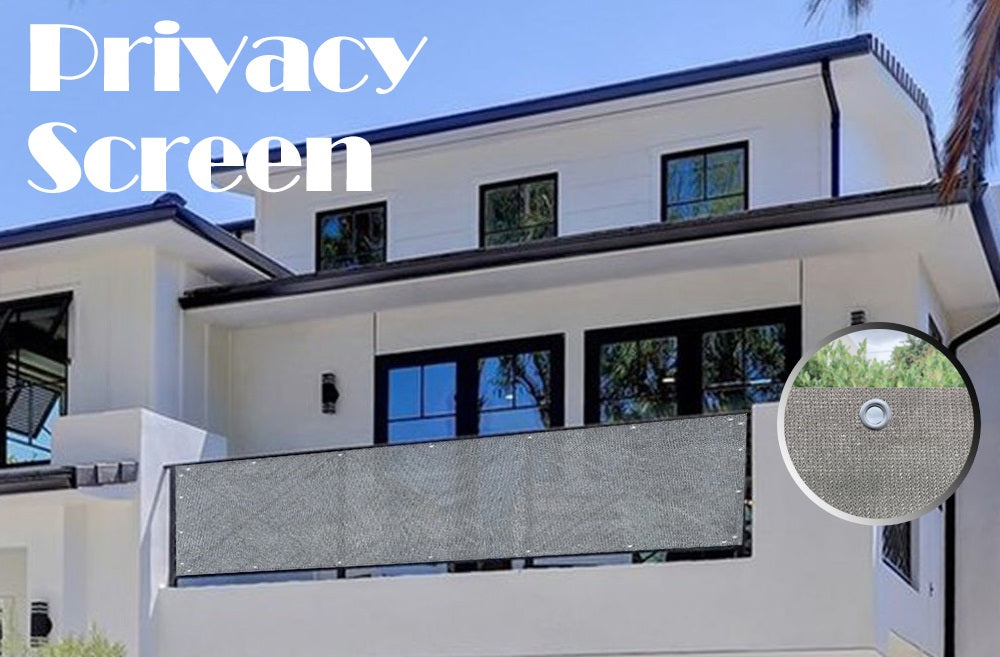 Grey HDPE privacy screen installed outdoors