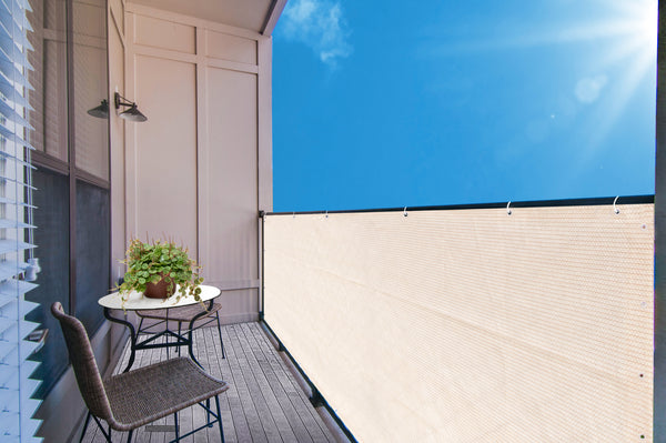 Custom Size (2ft Tall) Custom Length Privacy Screen - Banha Beige