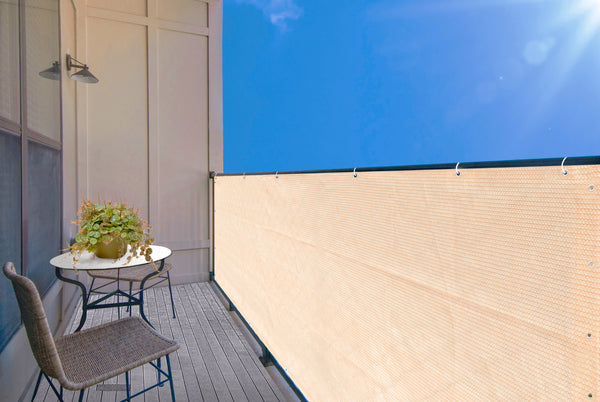 Custom Size (30in Tall) Custom Length Privacy Screen - Banha Beige