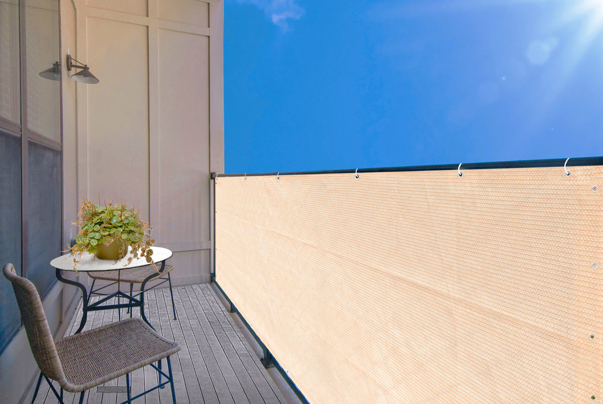 Custom Size (5ft Tall) Custom Length Privacy Screen - Banha Beige