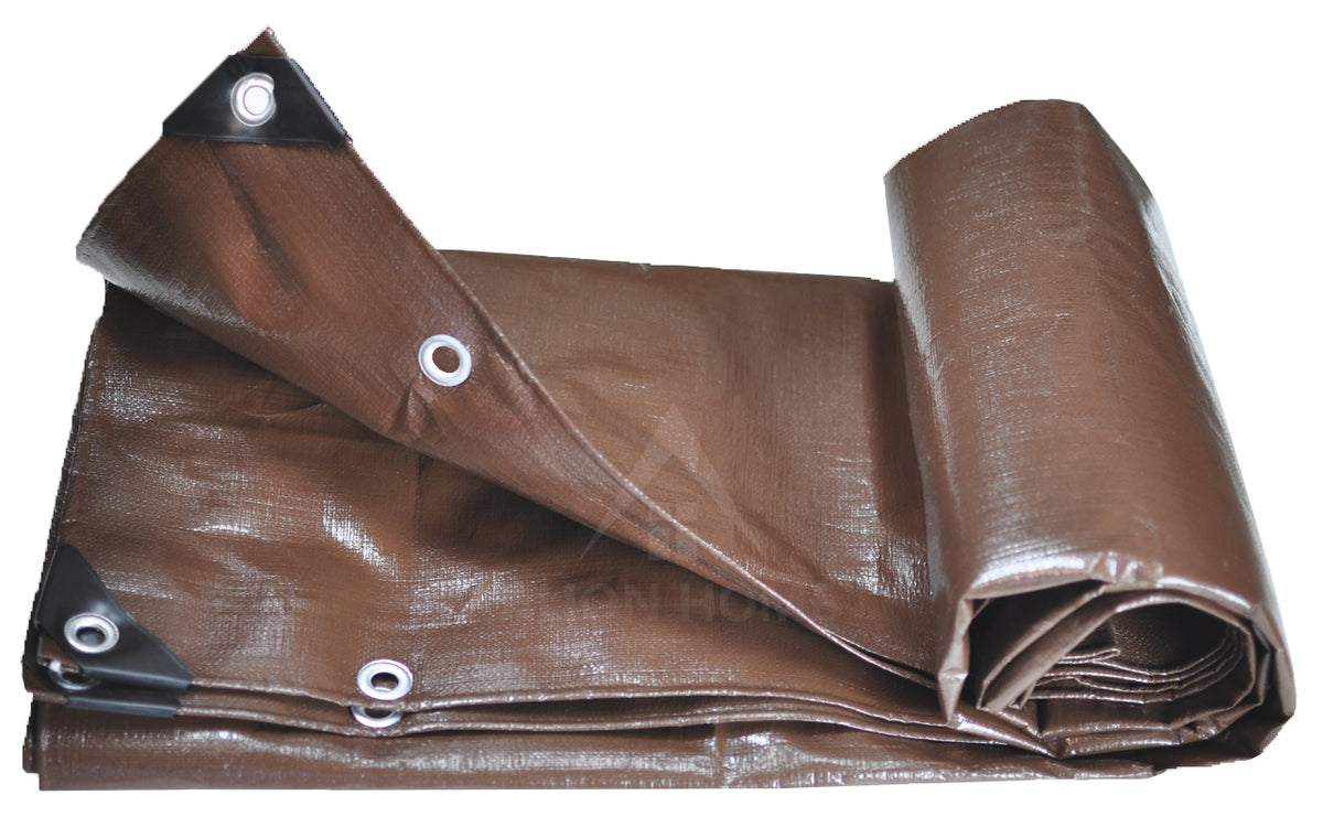 Heavy Duty 12 Mil Poly Tarps - Brown