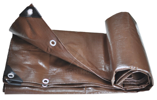 Heavy Duty 12 Mil Poly Tarps - Brown