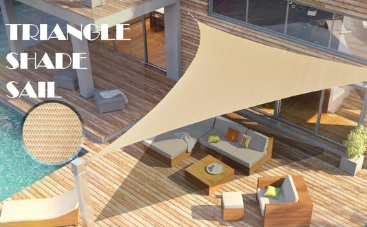 Banha Beige 14 ft x 14 ft x 19.8 ft right-triangle HDPE shade sail
